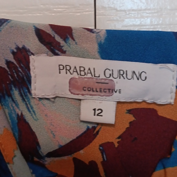 Prabal Gurung Ochre Floral Side RuffleRent The Runway Midi Dress Size 12 - Picture 8 of 15